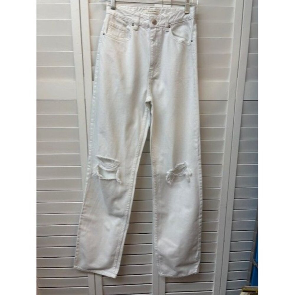 PacSun 90s‎ Boyfriend High-Waisted White Distressed Jeans Women Size 26